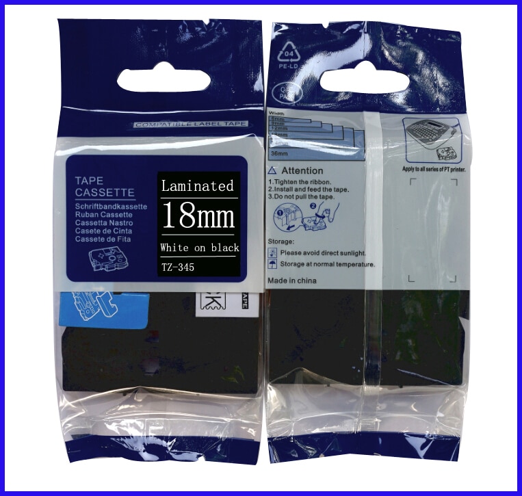 LEDEOU For Brother Tze-345 18mm Tze Tz 345 Tz-345 Tz345 Tze-345 P-touch Label Maker Printer Tze Tape 18 mm Ptouch Printer Labels