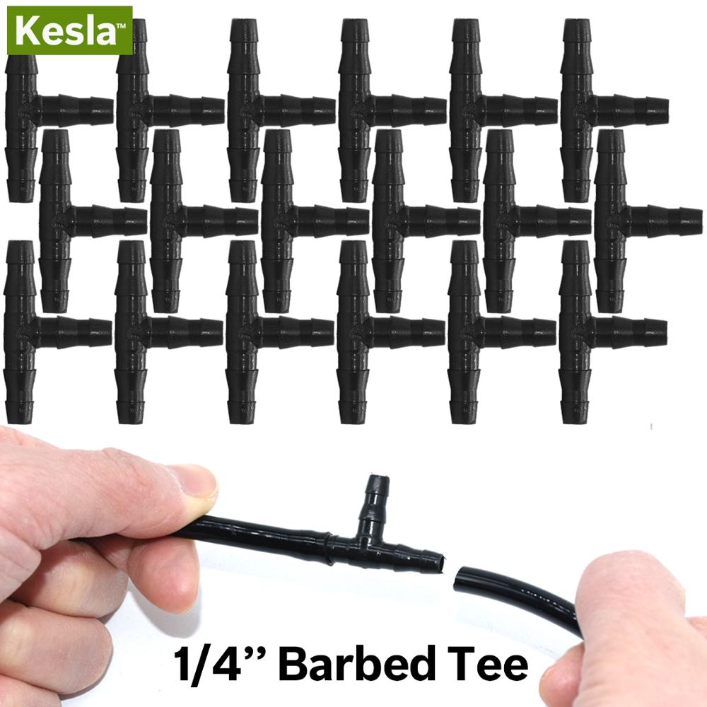 Kesla 100-500pc muovinen tiputin kastelu kasvaa tee 1/4 tuuman letkuliittimen liitosletku ulkokastelutyökalut 4mm/7mm letkulle