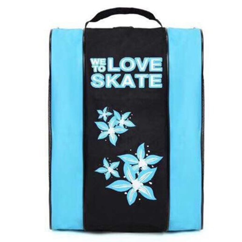 Isrulleblad skøjteløbesko skulderrem bæretaskeholder tre-lags: Blå