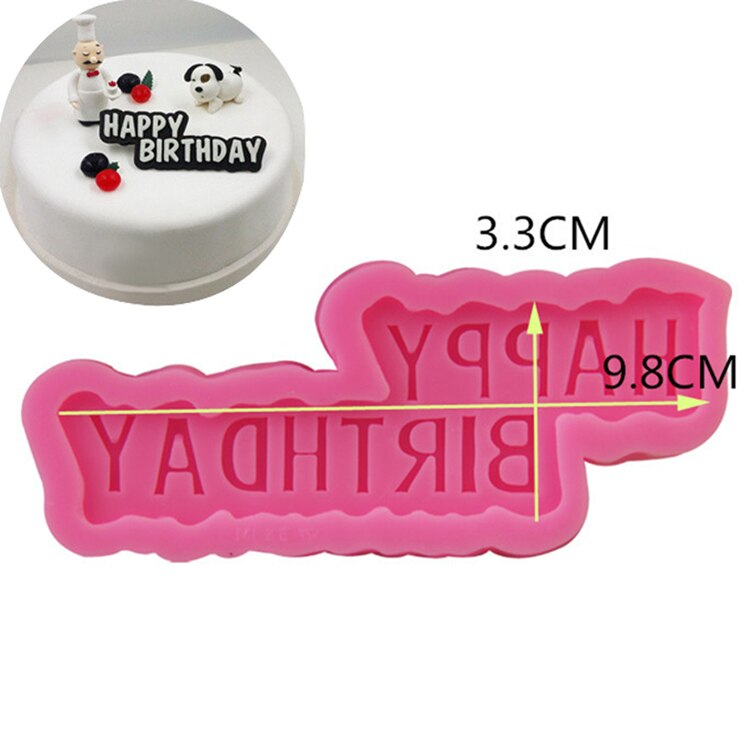 DIY Happy Birthday Silicone Mold Fondant Cake Decorating Tools Sugar Paste Candy Chocolate Molds: Mold-3305