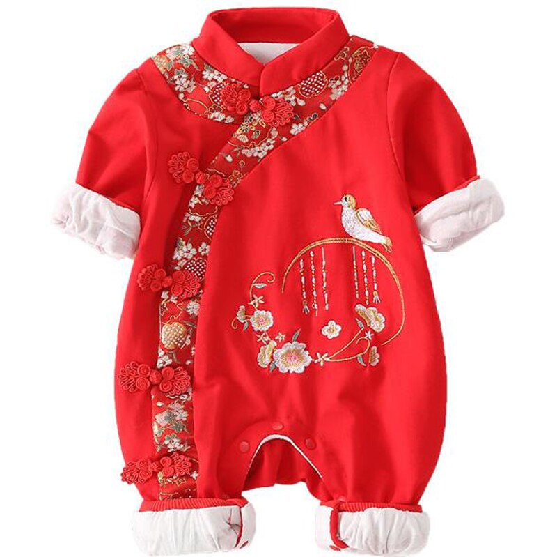 Chinese stijl meisjes jumpsuit katoenen klimkleding dikke kleding