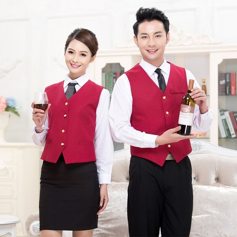 Hotel uniform vest klub servitrice overalls vest mand/kvinde bar klud