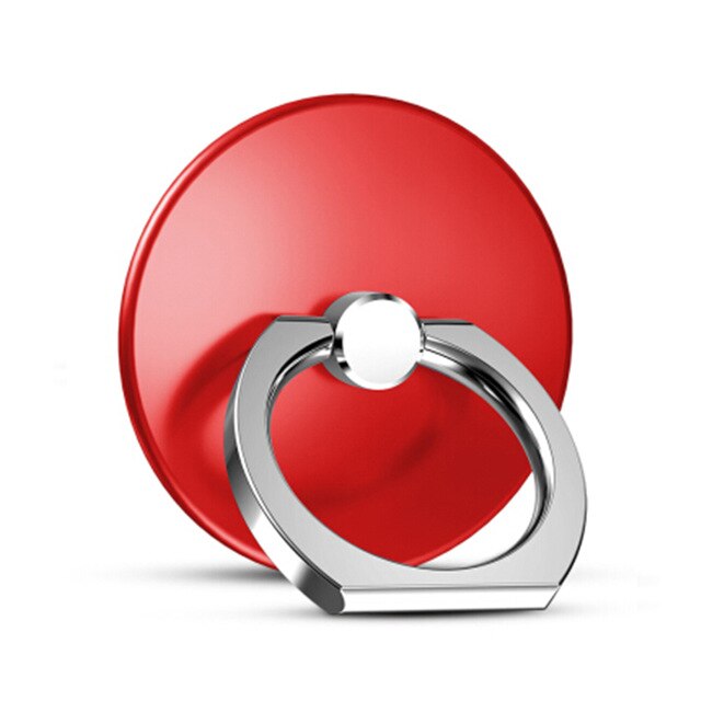 Finger Ring Mobile Phone Smartphone Stand Holder For iPhone XS Huawei Samsung cell Smart Round Phone Ring holder Car Mount Stand: Red Round