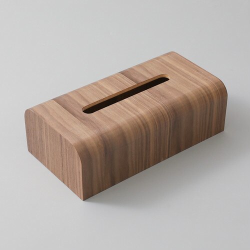 Valnøddetræ tissueboks hjemmepapirbord desktop opbevaringsboks simpel stue tissueboks  wy5: -en