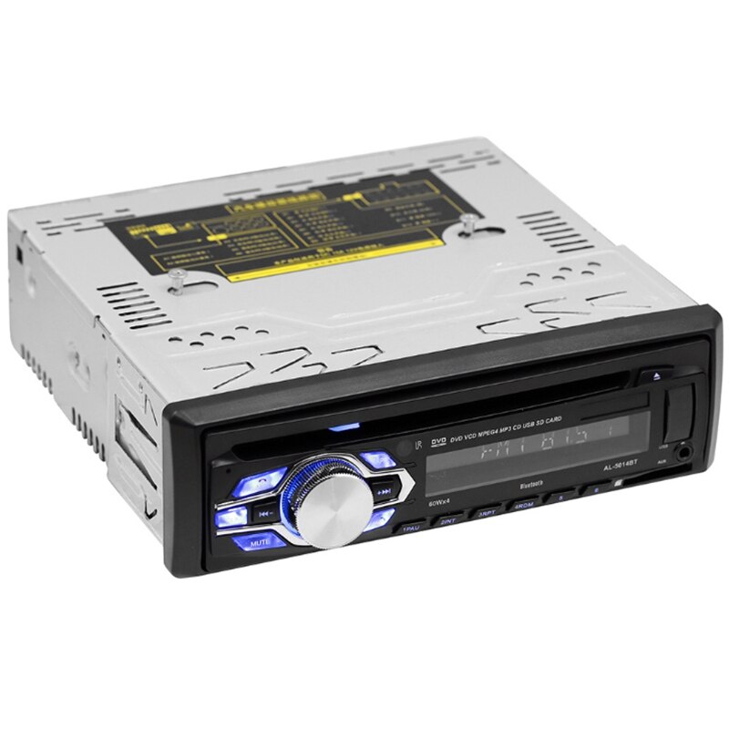 1 Din 12V coche DVD reproductor de CD vehículo MP3 estéreo coche manos libres autorradio BT o Radio 5014 estilo coche Control remoto inalámbrico