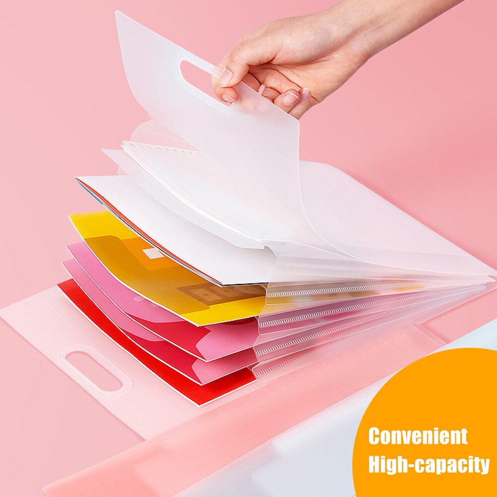 File Folder Bill Home Study Document Organizer Paper Pouch 6 Pockets Multi-layer Accordion A4 Size Business School Office