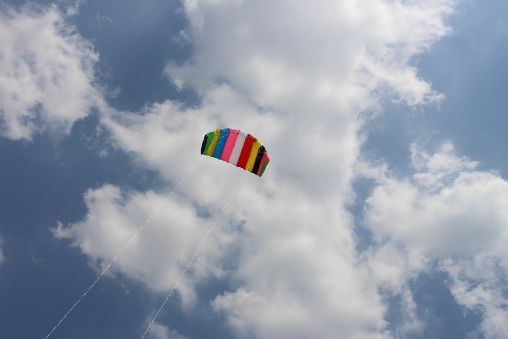 Nowy przyjeżdża 2.5 kwadratowych podwójny linia latawce PARAFOIL PARACHUT sport plaża latawiec łatwy w pilotażu dla zabawki robić zabawy na zewnątrz zabawy