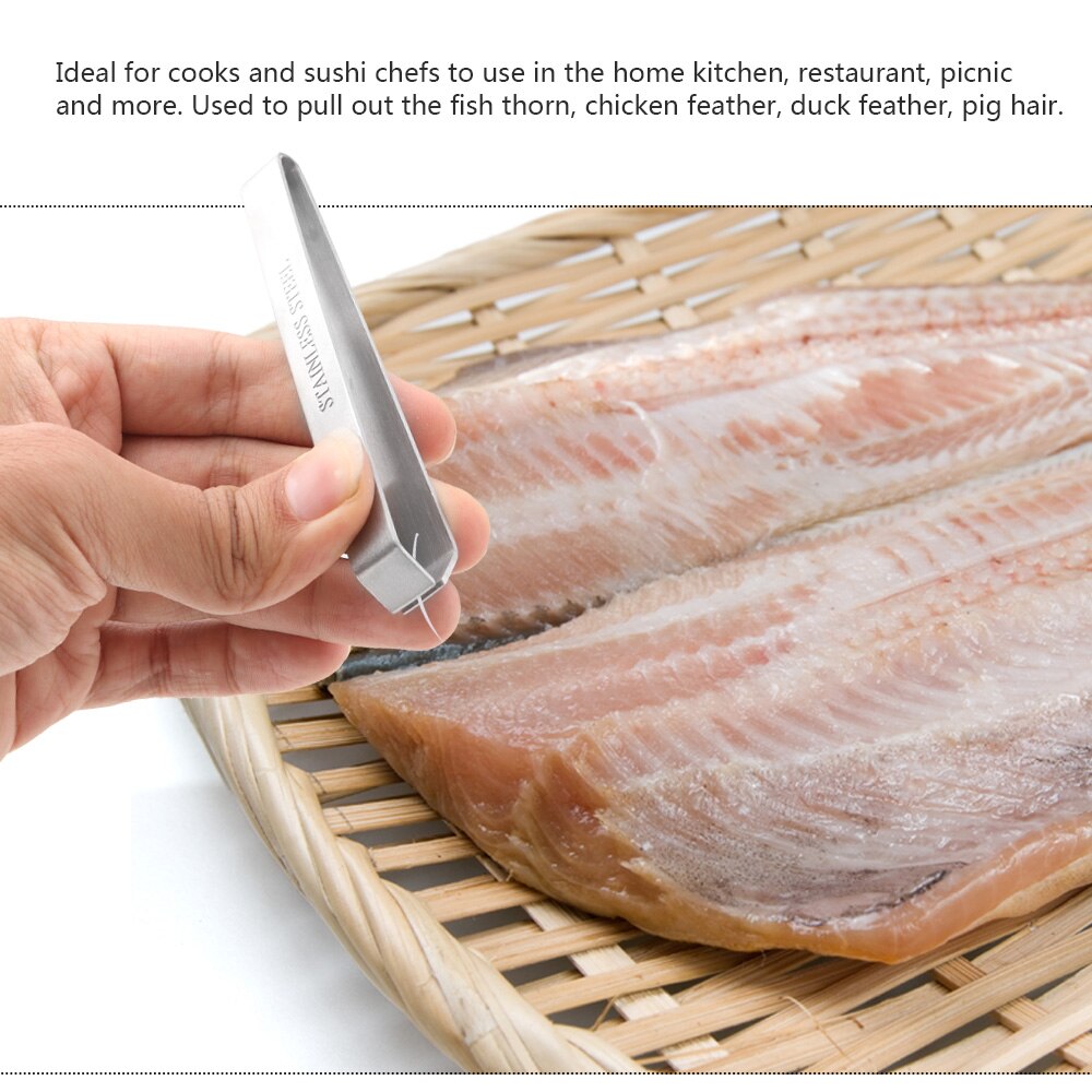 Værktøjsudtrækker rengøring til fiskbenpincet til køkken rustfrit stål fiskeskala fjerner fiskeskraber fisketang