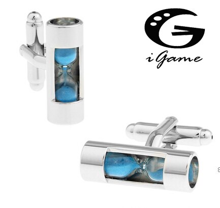 Igame ampulheta abotoaduras novidade funcional sandglass design roxo cor frete grátis: blue