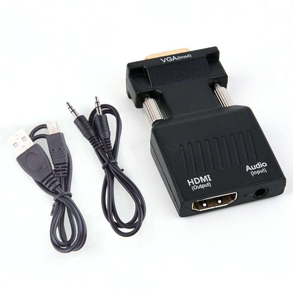 VGA Male to HDMI Female Converter with Audio Adapter Cables 1080P for HDTV Monitor Projector PC PS3: Default Title