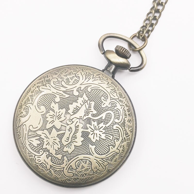 Open face quartz zakhorloge analoge weergave hanger klok met ketting horloge voor mannen vrouwen  cf1017