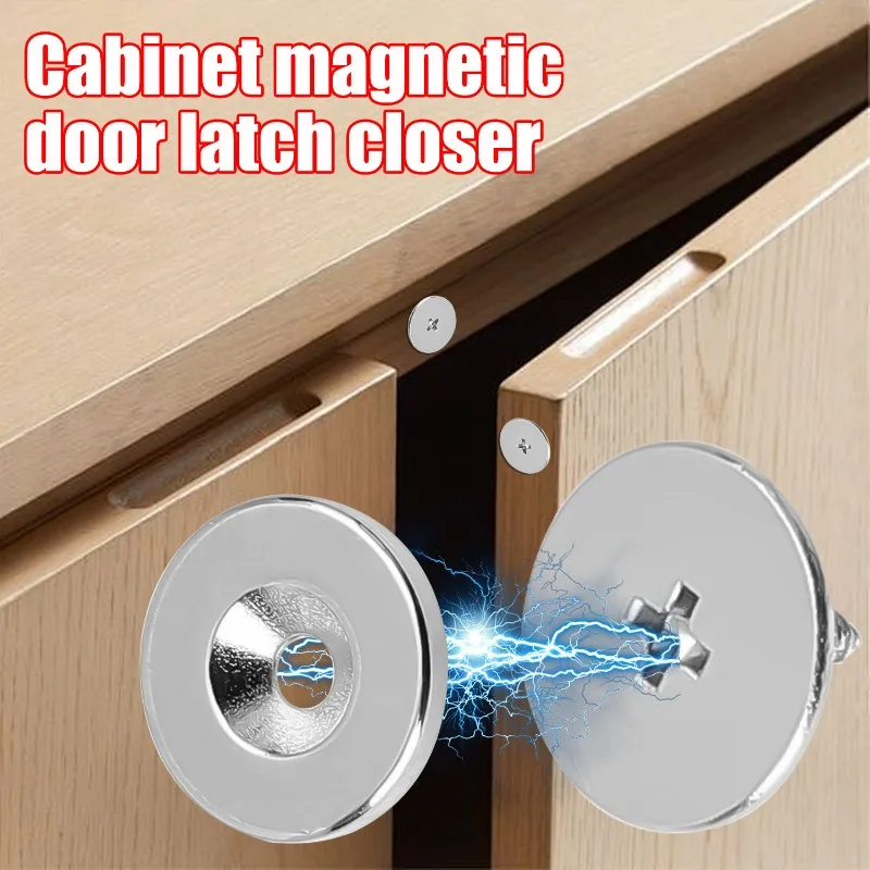 Cabinet Door Magnet Catches Round Metal Magnetic for Wardrobe Hidden Closing Magnetic Door Catch Closer for Furniture Hardware