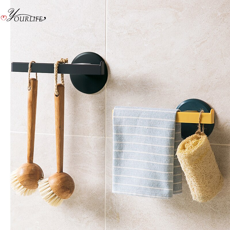 Oyourlife Wandmontage Handdoekhouder Plastic Handdoekenrek Badkamer Keuken Handdoek Opknoping Hanger Keuken Badkamer Organisator Plank