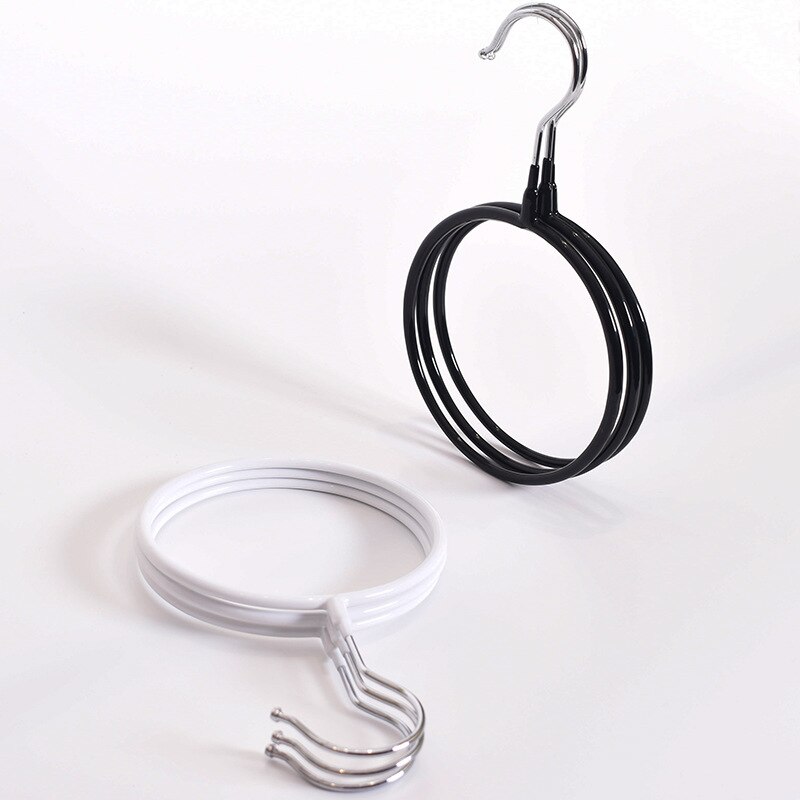Metal Multifunctional Clothes Hanger Round Ring Silk Scarf Storage Rack Shelf Toroidal Hanger Tie Garment Towel Holder