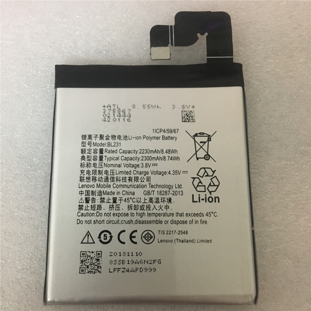 Original For Lenovo X2 Battery Replacement 2300Mah Li-ion BL231 Battery Replacement For Lenovo VIBE X2 Lenovo S90 S90u