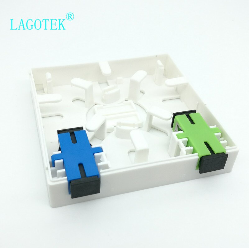 5pc/lot FTTH Terminal Box with SC Adapter 86-type PVC Junction Box Wall Mount Desktop Terminal Panel Fiber Optic Termination Box