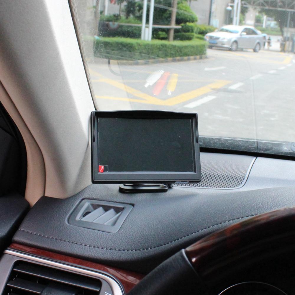 SMALUCK 5 pulgadas Monitor de coche TFT LCD de 5 "HD Digital 16:9 800*480 pantalla 2 de entrada de vídeo para cámara de visión trasera inversa DVD VCD