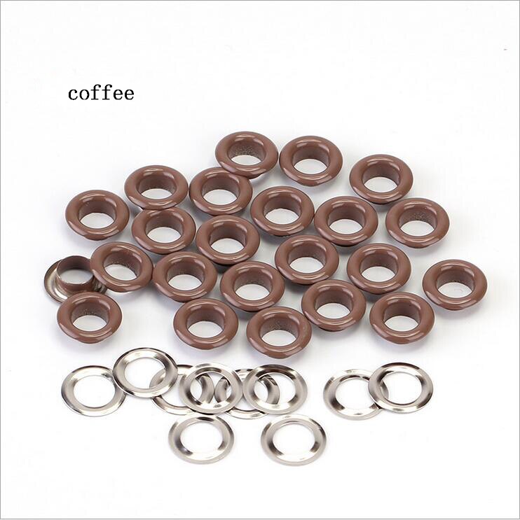 Œillets métalliques pour Scrapbooking, 10x17x5mm, 100 pièces, embellissement pour bricolage, vêtements de travail, couture, vêtement: coffee