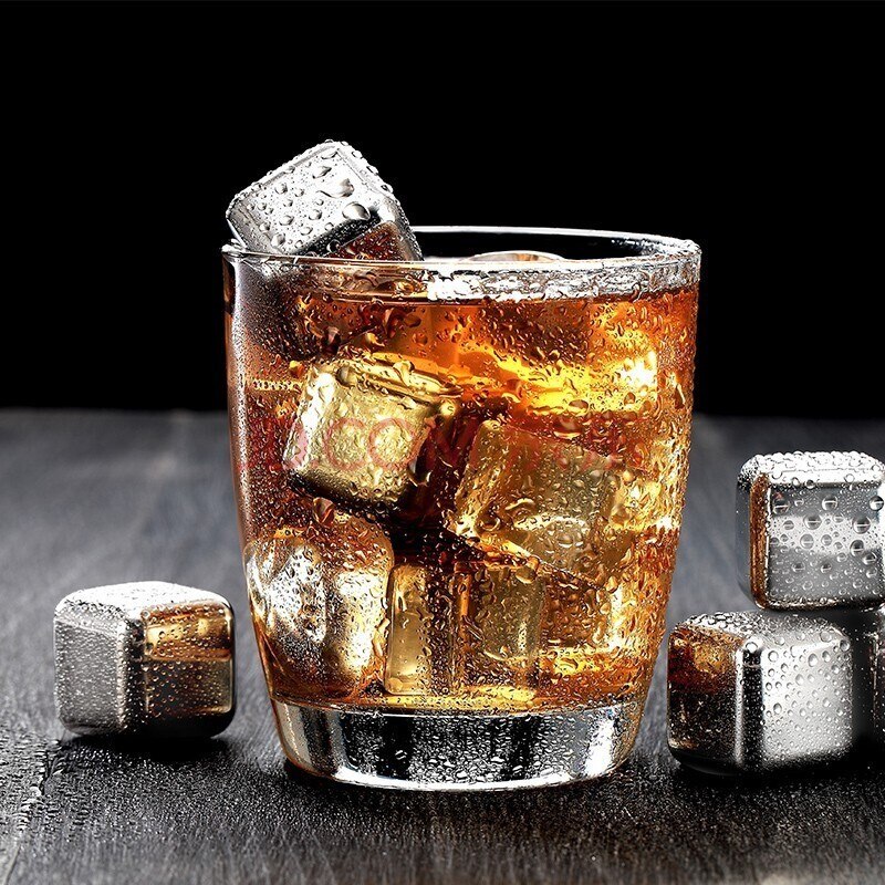 Reusable Stainless Steel Whiskey Stones Rocks Food Grade Ice Cubes Beer Wine Cooler Candy Bar KTV Supplies