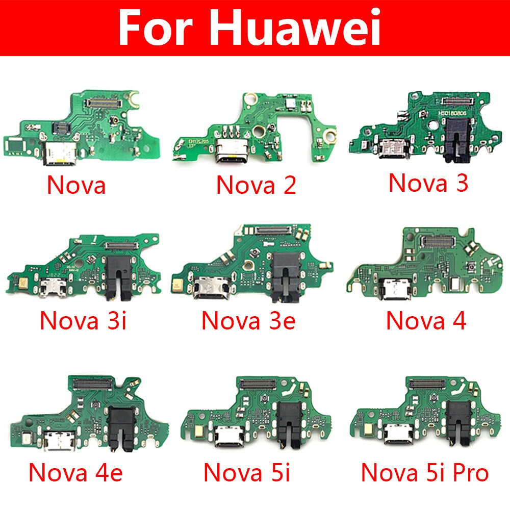 Usb ladeport dock-kontakt flex kabel med mikrofon for huawei nova 2 plus 2s 3 3i 3e 4 4e 5 5i pro usb-kort