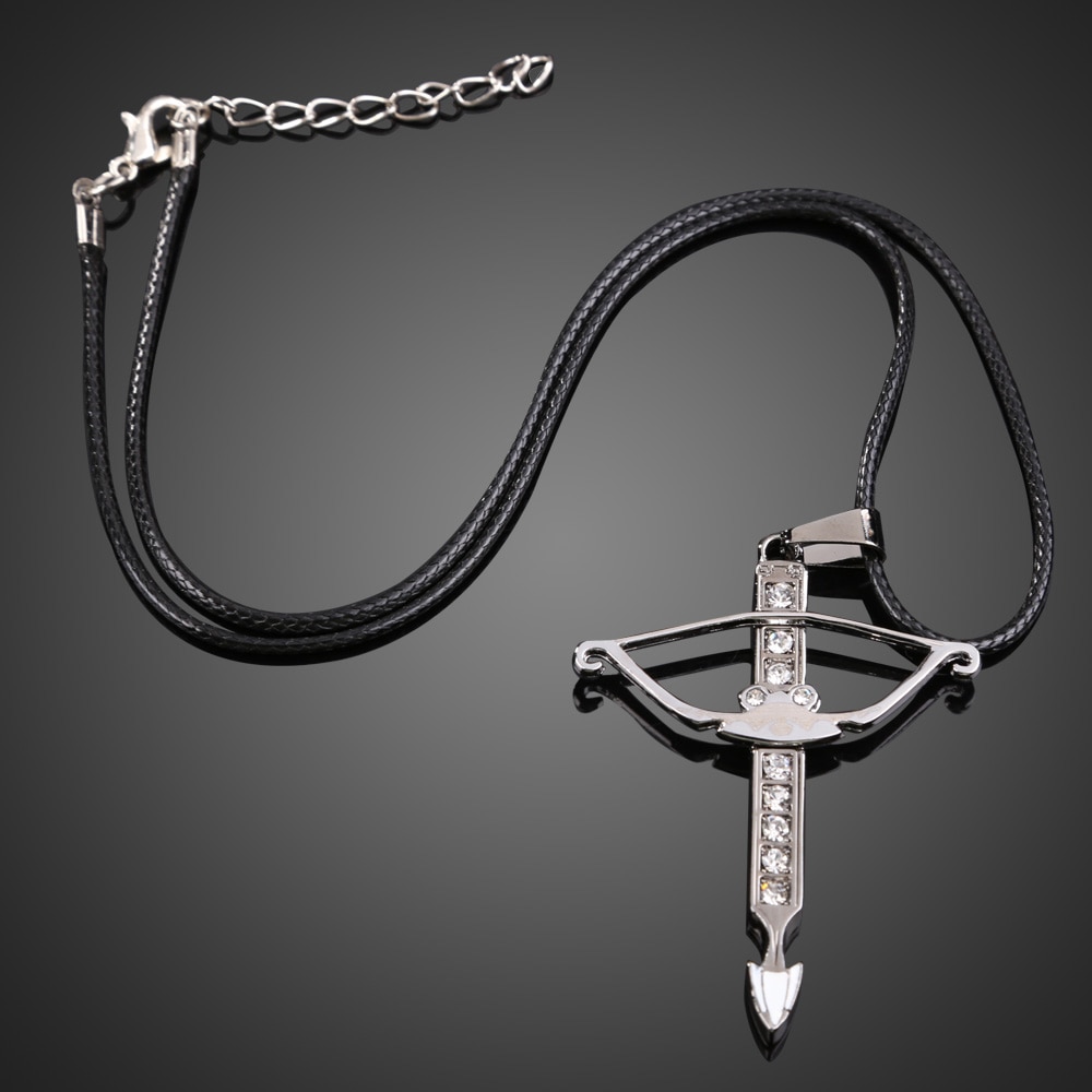 Sparkling Bow and Arrow Pendant Necklace Boy Girl Grandado