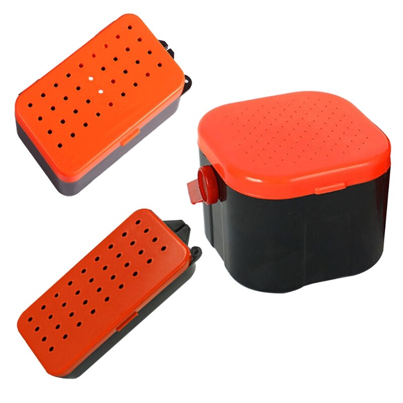 Caja de almacenamiento de cebos vivos para pesca, estuche organizador de almacenamiento de gusanos, transpirable y portátil
