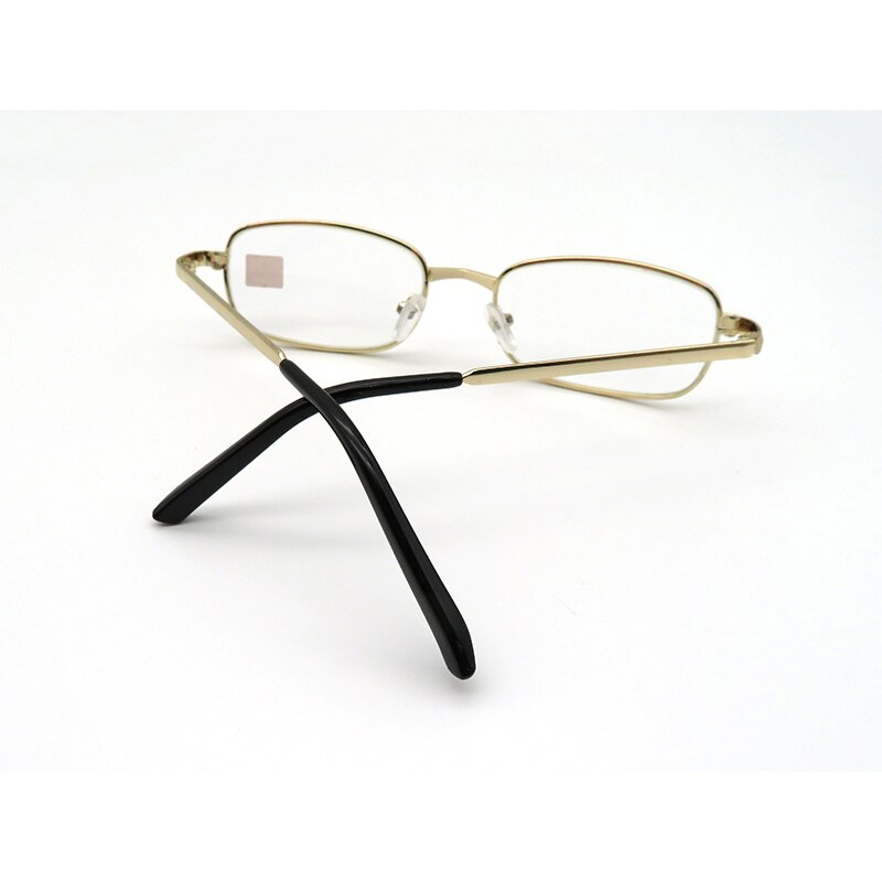 Unisex goedkope metalen leesbril vergrootglas dames heren rechthoek legering presbyopie bril goud hyperopie bril  +1.0 ~ +4.0