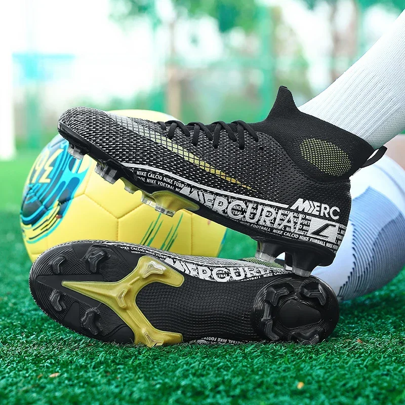 Herr fotbollsskor ankelskydd pojkar fg fotbollsskor sneakers sportskor unisex matchskor bekväma