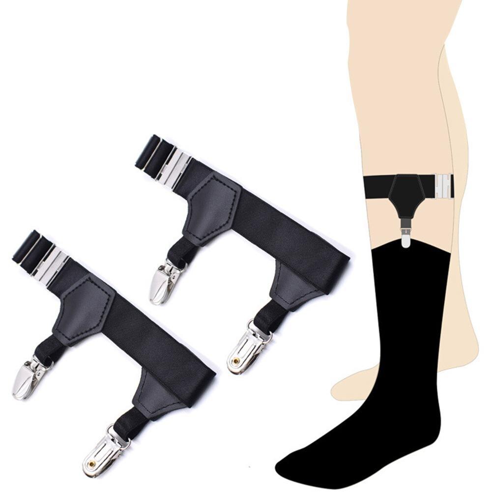 Adjustable Men Sock Single Duck-Mouth Garter Suspenders Braces Clip Belt Hold Up Non-slip Clips 2Pcs/Set