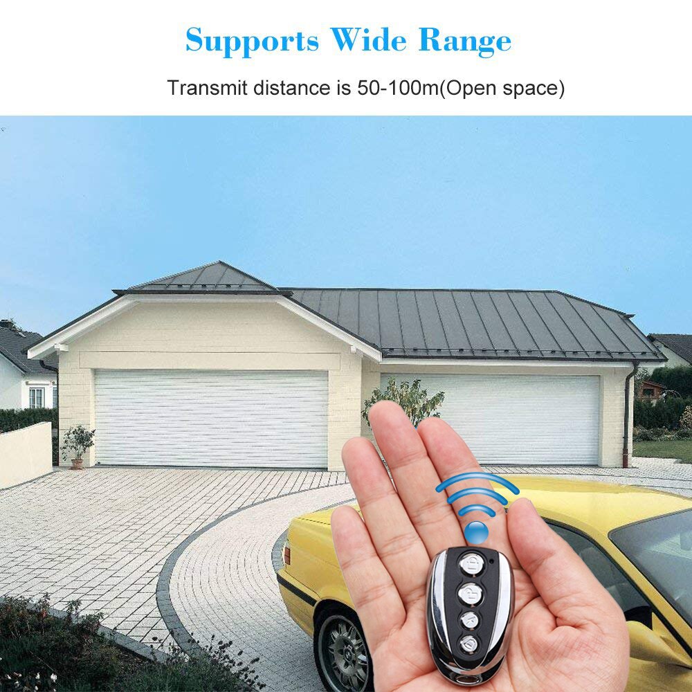 Universal  rf 433 mhz fjernbetjening port garageport fjernbetjening elektrisk kloningsfob nøglebremse med batteri 4 kanaler