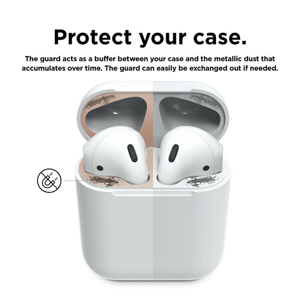 Pegatina de Metal a prueba de polvo para Airpods 1 2, pegatina protectora de piel para Airpods 1, caja de Carga de auriculares