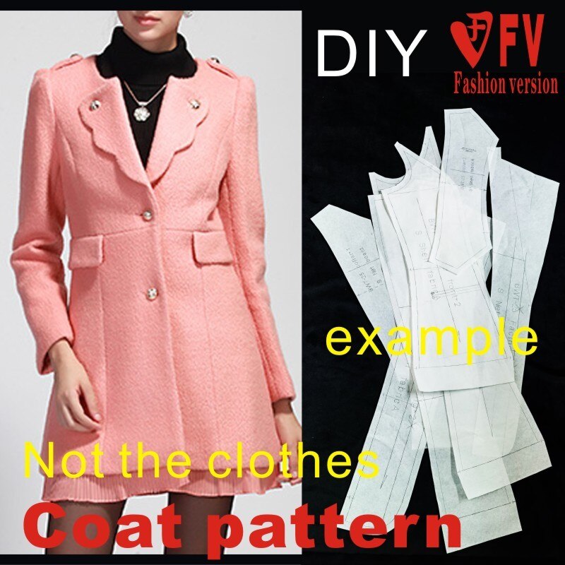 Clothing DIY Overcoat Sewing Pattern Coat Sewing Template Cutting drawing BFY-31