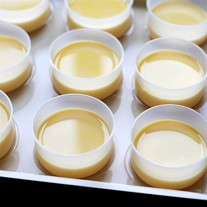 50 juegos de pudín para hornear, taza de alta temperatura, vaso de pudín japonés resistente con tapa (transparente)