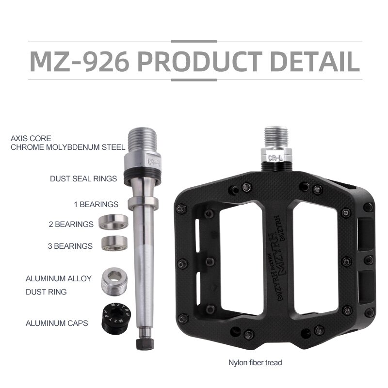 Bicycle Pedals 3 Bearings Ultralight Anti-slip BMX Road MTB Bike Pedal Wide Waterproof Bicycle Accessories