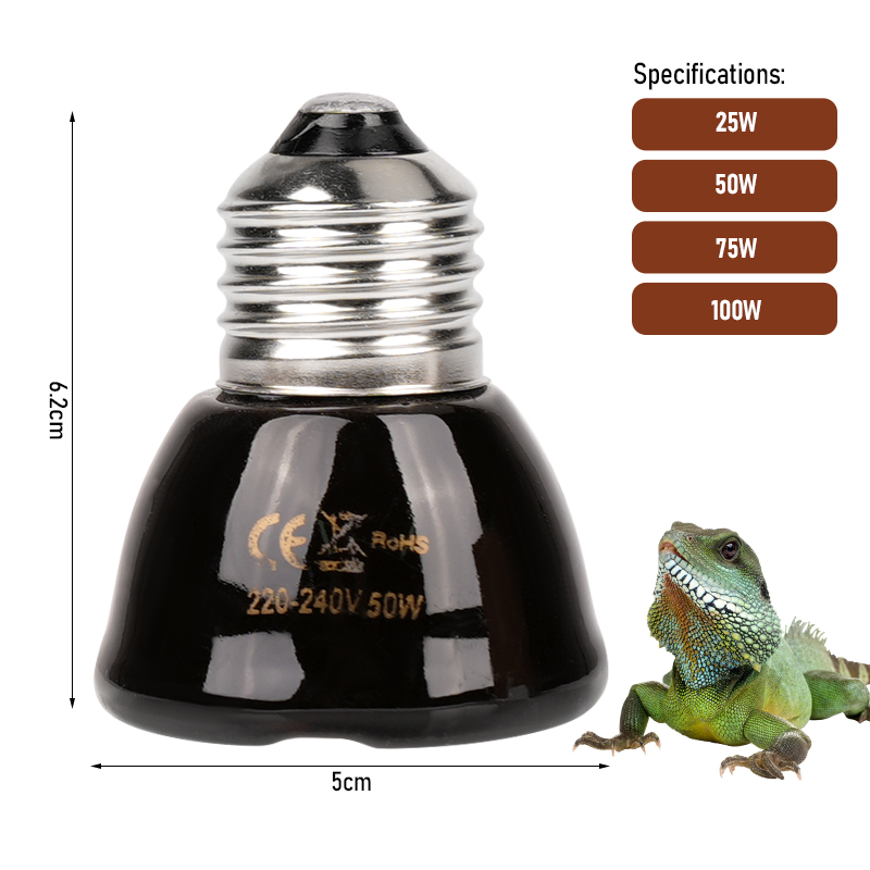 1 Stücke 75mm/45mm Reptil Haustier Keramik Heizlampe Kein Licht Ferninfrarot Heizlampe Schildkröte Schlange Eidechse Haustier KüKen Lampe 220-240v