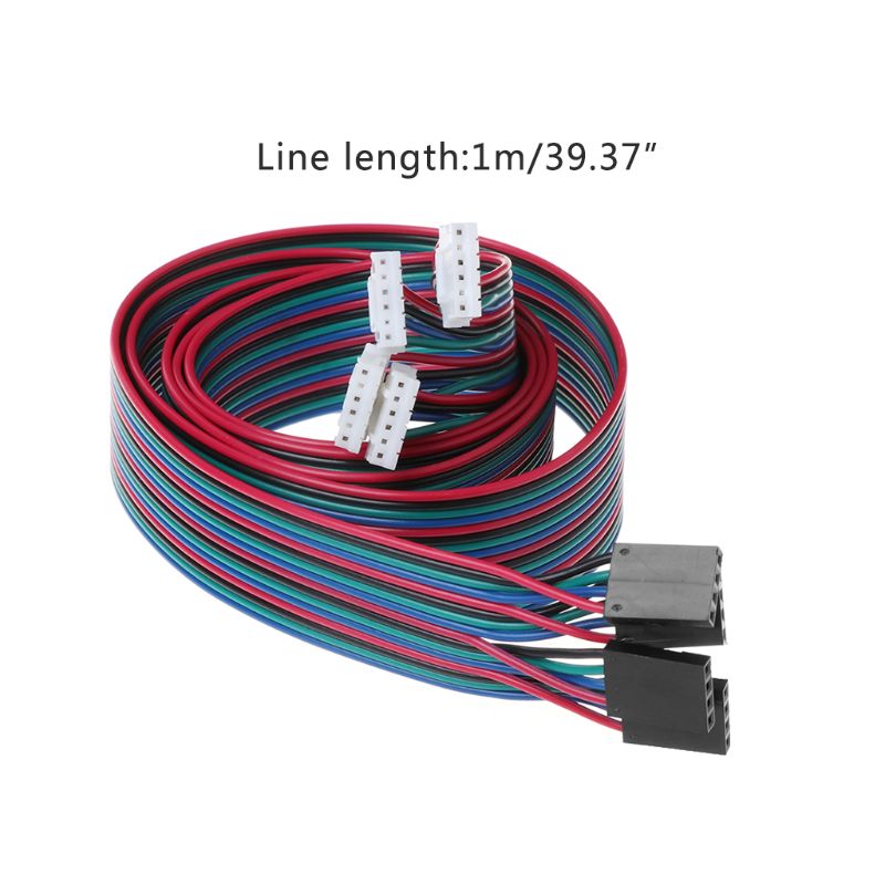 4pcs 100cm 4pin Stepper Motor Cables XH2.54 Terminal Wire For 3D Printer NEMA 17 Stepper Motor