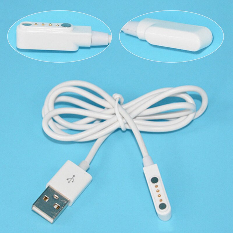 Usb 2.0 macho para 4 pinos pogo cabo carregador de alimentação carregador magnético cabo cabo para relógio inteligente para fone ouvido bluetooth computador