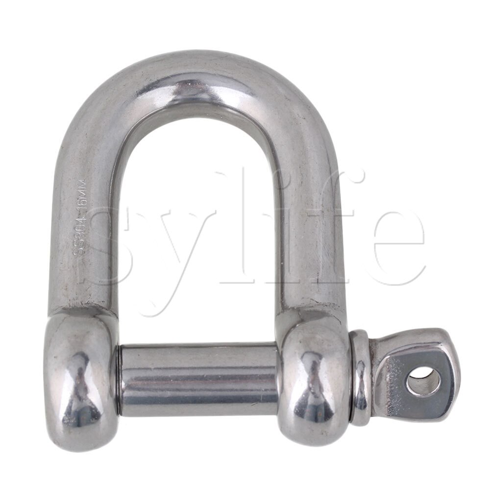 M16 304 Rvs Schroef Pin Anker Shackle D Ring Europese Stijl Zilver