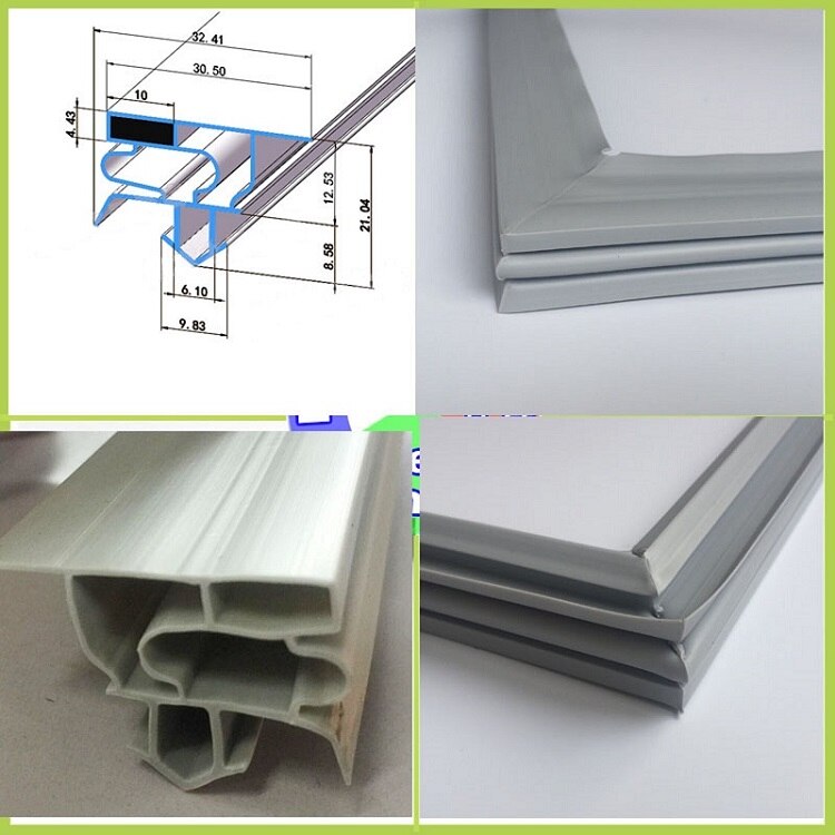 Top flexible refrigerator magnetic door seal/gasket part