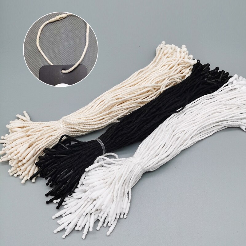 100 Stuks Kleding Tag Touw Wit Zwart Cords Katoen Opknoping Tabletten Kledingstuk Tags Diy Kleding Hang Tag Touw String accessoires