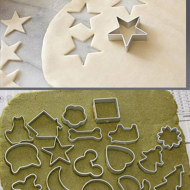 Familie bakken diverse soorten modelleren optionele mini koekjes aluminium uitstekers kerst halloween koekjesvorm