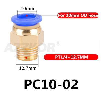 5 kpl pc pneumaattinen letkuliitin ilmakompressorin osat suora työntöpaineilmaliitin 1/2 " 1/4 " 3/8 " 1/8 " m5 uros -4 6 8 10 12: Pc10-02