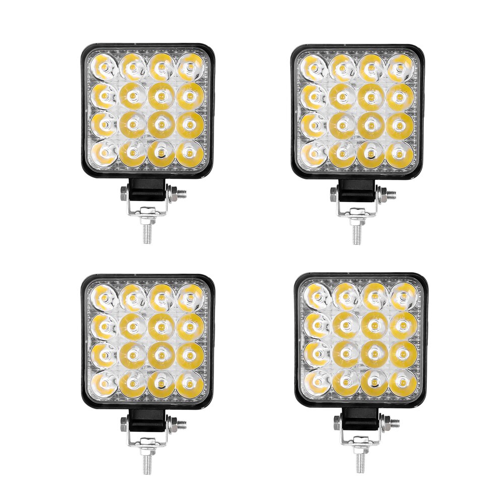 Car Led Light Bar 48W Work light 16LED 12V Fog Lamp LED Tractor Headlight for Offroad Truck Combo Boat Auto 1/2/4pcs: 4pcs