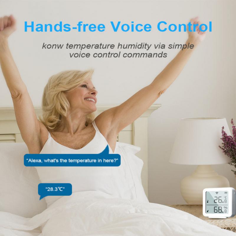 Tuya WIFI Smart Home Temperature Humidity Sensor Indoor Hygrometer Thermometer Detector Support Alexa Google Home Smart Life