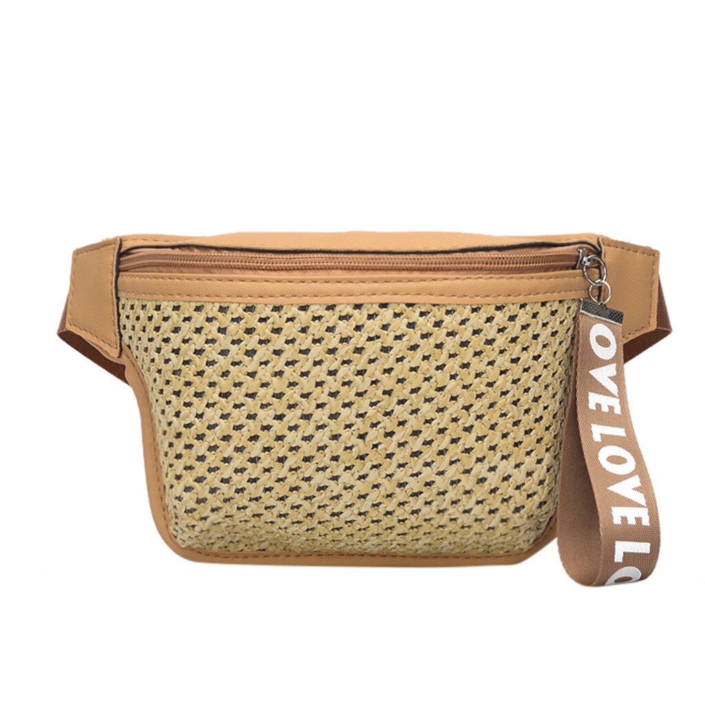 Classic Woven Casual Wild Taille Tas Voor Dame Mode Messenger Bags Brief Borst Banaan Casual Riem Tas Schoudertas Dames: Khaki