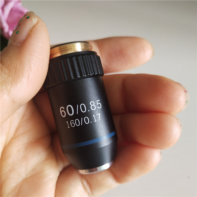 60X 195 Biomicroscope System School Lab Laboratory Achromatic 60 Times Objective Lens for Bio-Microscope Biological Microscope