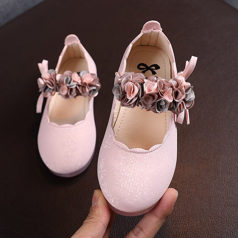 Chaussures de princesse en cuir souple pour filles, plates, avec nœud papillon, pour fête, automne 2022