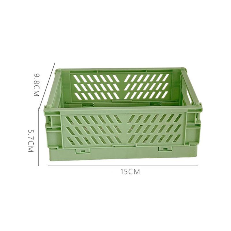 Crate Storage Box Plastic Storage Container Collapsible Basket Home Storage Supplies Desktop Cosmetic Stationery Organizer Boxes: Mini Size A