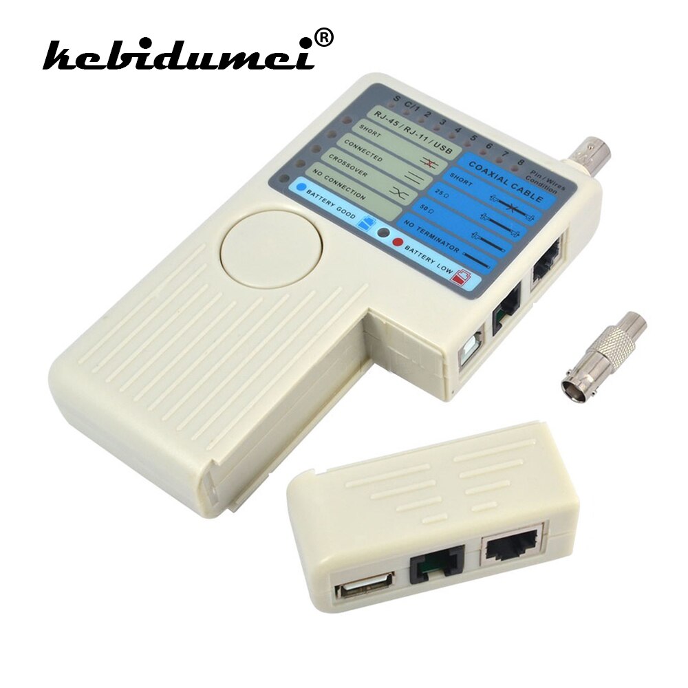 kebidumei RJ11 RJ45 USB BNC LAN Network Cable Tester 4 in 1 Remote For UTP STP LAN Cables Tracker Detector Tool