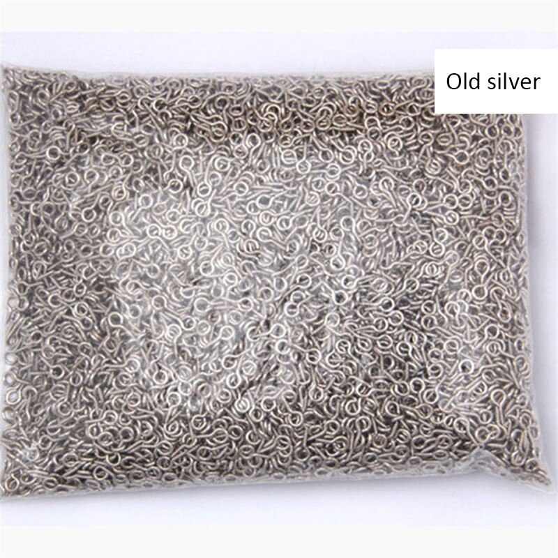 300Pcs Mini Schraube Auge Pins für Schmuck Machen Perle Perlen Nietstifte Haken Ösen Schraube Umklammert Haken für Anhänger Schmuck erkenntnisse: Old silver / 10mm